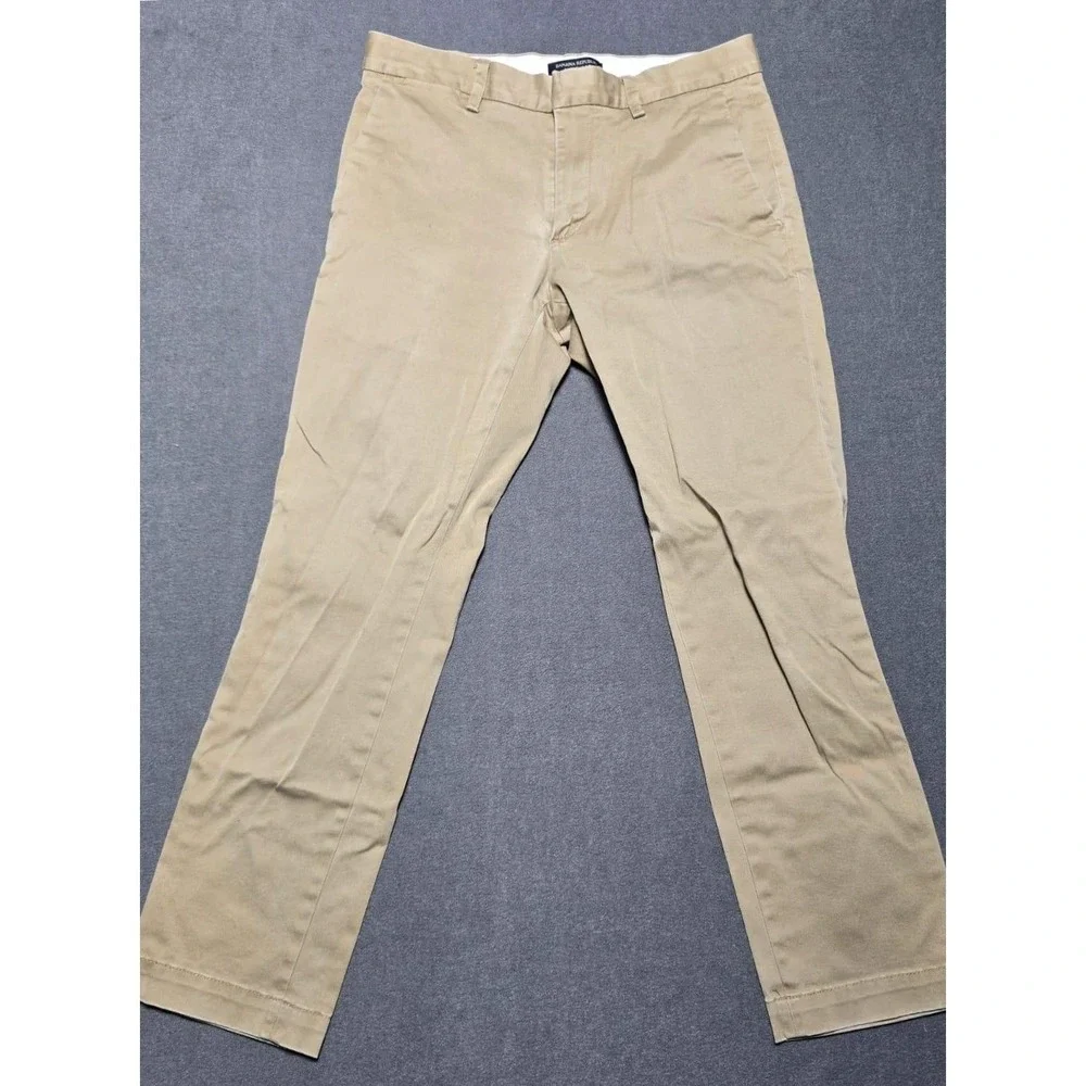 Banana Republic‎ Mens Chino Pants Khaki Straight Fit Casual Dress Trousers 30x30